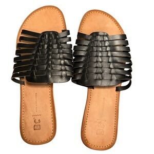 Born in California Women’s Black Woven Slide Sandals